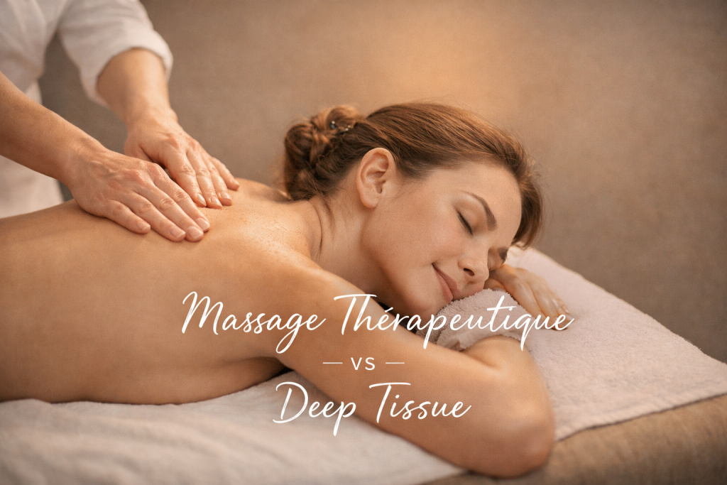 woman receiving a therapeutic massage in Québec City at Aria Rituels du bien-être